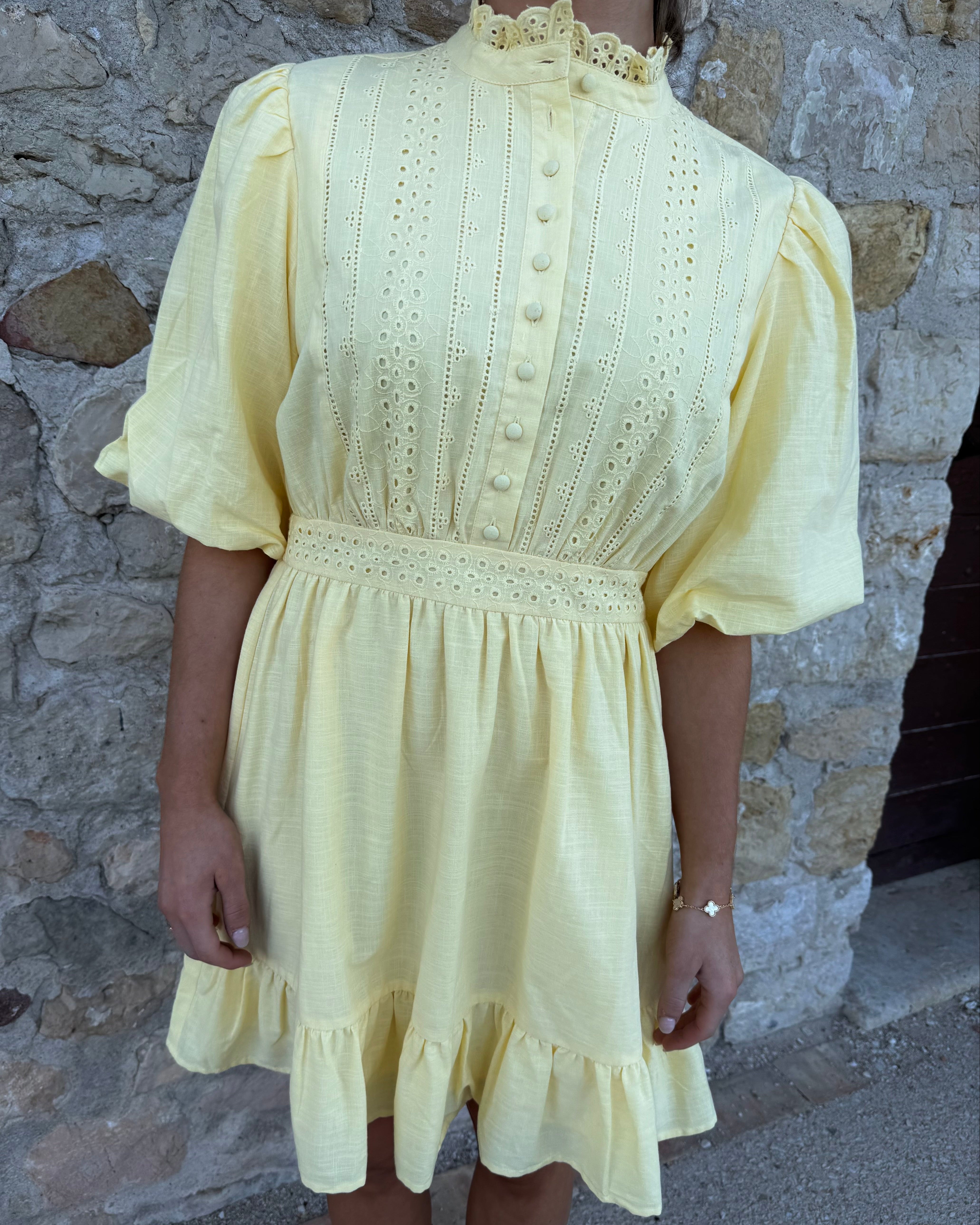 AWCLOVER Short Dress - Pale Banana